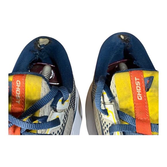 Brooks Ghost 14 Men’s Size 10.5 Gray Navy Yellow Running Shoes Cushioned Neutral - Picture 4 of 9